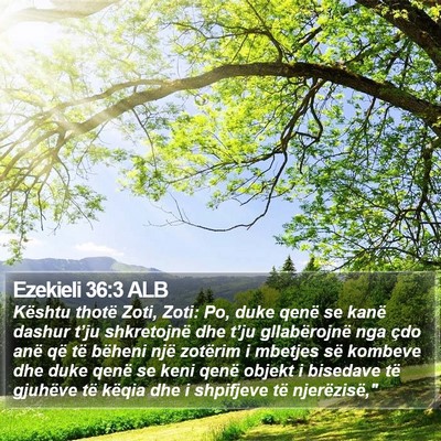 Ezekieli 36:3 ALB Bible Verse Image