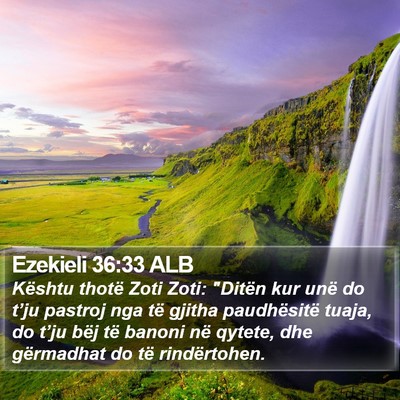Ezekieli 36:33 ALB Bible Verse Image