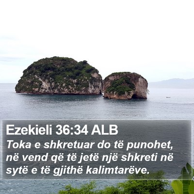 Ezekieli 36:34 ALB Bible Verse Image