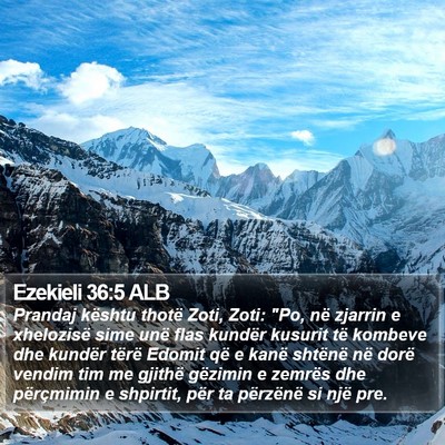 Ezekieli 36:5 ALB Bible Verse Image