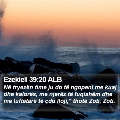 Ezekieli 39:20 ALB Bible Verse Image