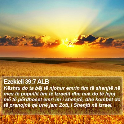 Ezekieli 39:7 ALB Bible Verse Image