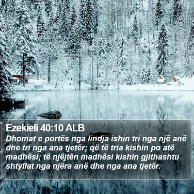 Ezekieli 40:10 ALB Bible Verse Image