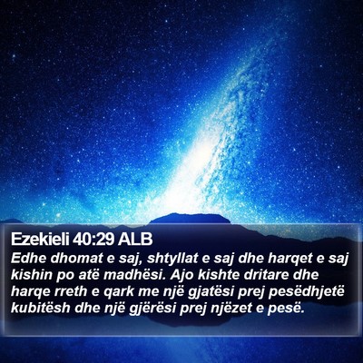 Ezekieli 40:29 ALB Bible Verse Image