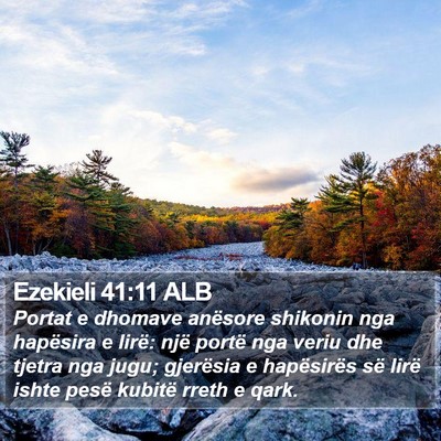 Ezekieli 41:11 ALB Bible Verse Image