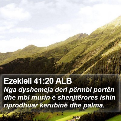 Ezekieli 41:20 ALB Bible Verse Image