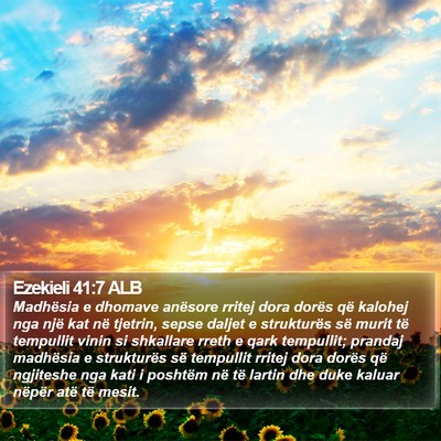 Ezekieli 41:7 ALB Bible Verse Image