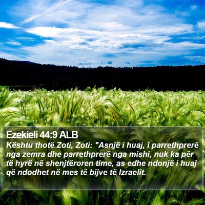 Ezekieli 44:9 ALB Bible Verse Image