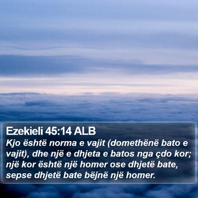 Ezekieli 45:14 ALB Bible Verse Image