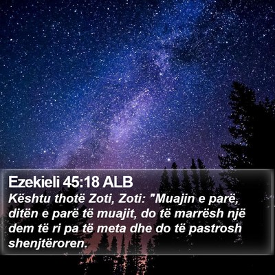 Ezekieli 45:18 ALB Bible Verse Image