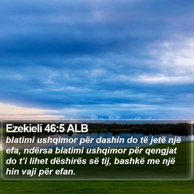 Ezekieli 46:5 ALB Bible Verse Image