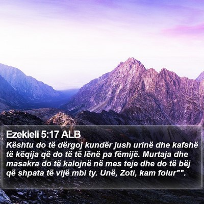 Ezekieli 5:17 ALB Bible Verse Image