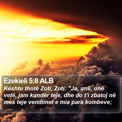 Ezekieli 5:8 ALB Bible Verse Image
