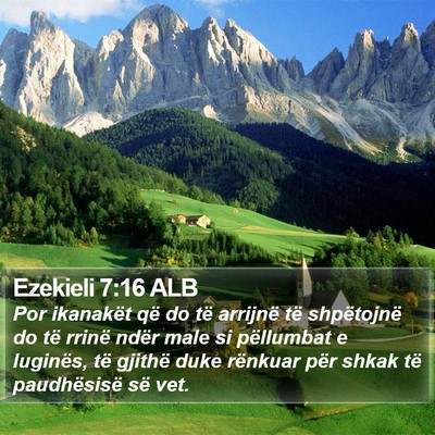 Ezekieli 7:16 ALB Bible Verse Image