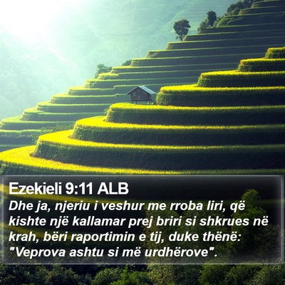Ezekieli 9:11 ALB Bible Verse Image
