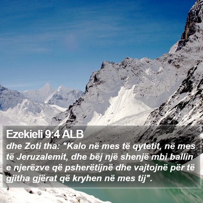 Ezekieli 9:4 ALB Bible Verse Image