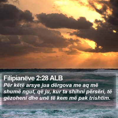 Filipianëve 2:28 ALB Bible Verse Image
