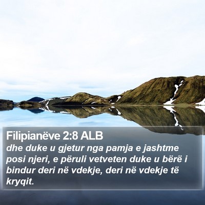 Filipianëve 2:8 ALB Bible Verse Image