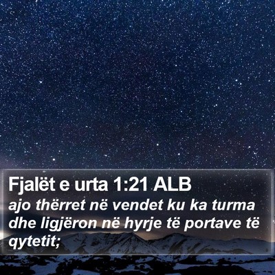 Fjalët e urta 1:21 ALB Bible Verse Image