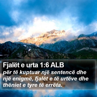 Fjalët e urta 1:6 ALB Bible Verse Image