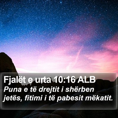 Fjalët e urta 10:16 ALB Bible Verse Image