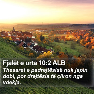 Fjalët e urta 10:2 ALB Bible Verse Image