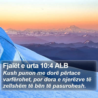 Fjalët e urta 10:4 ALB Bible Verse Image