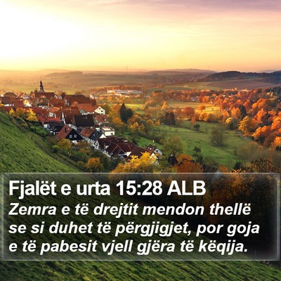 Fjalët e urta 15:28 ALB Bible Verse Image