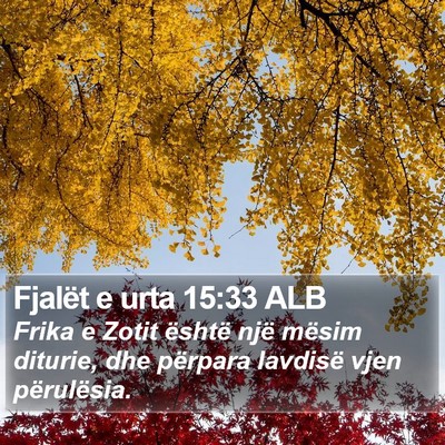 Fjalët e urta 15:33 ALB Bible Verse Image