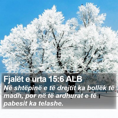 Fjalët e urta 15:6 ALB Bible Verse Image