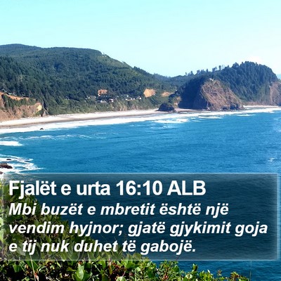 Fjalët e urta 16:10 ALB Bible Verse Image