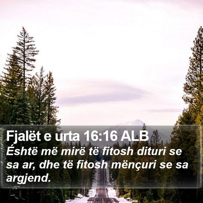 Fjalët e urta 16:16 ALB Bible Verse Image