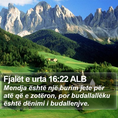 Fjalët e urta 16:22 ALB Bible Verse Image
