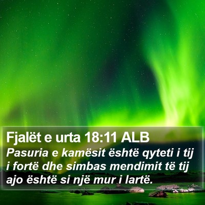Fjalët e urta 18:11 ALB Bible Verse Image