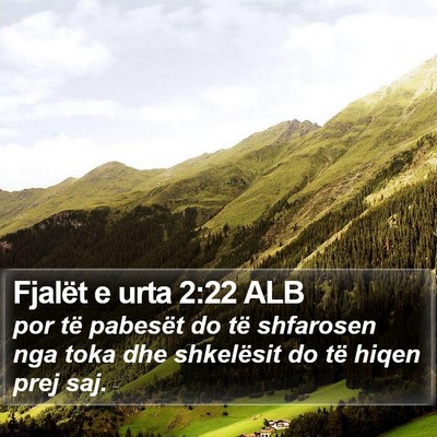 Fjalët e urta 2:22 ALB Bible Verse Image