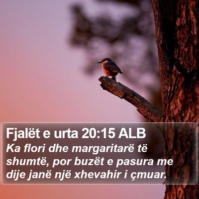 Fjalët e urta 20:15 ALB Bible Verse Image