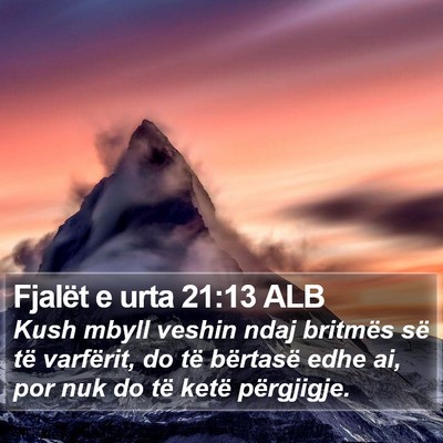 Fjalët e urta 21:13 ALB Bible Verse Image
