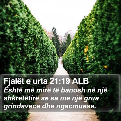 Fjalët e urta 21:19 ALB Bible Verse Image