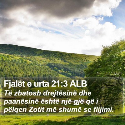 Fjalët e urta 21:3 ALB Bible Verse Image