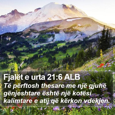 Fjalët e urta 21:6 ALB Bible Verse Image