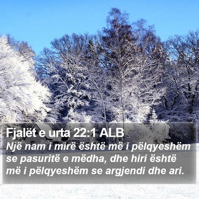 Fjalët e urta 22:1 ALB Bible Verse Image