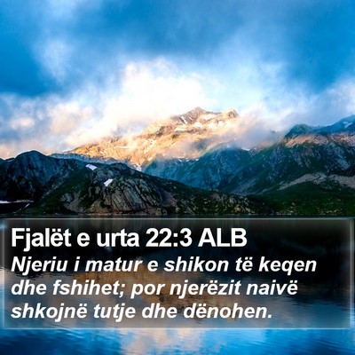Fjalët e urta 22:3 ALB Bible Verse Image