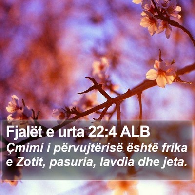 Fjalët e urta 22:4 ALB Bible Verse Image