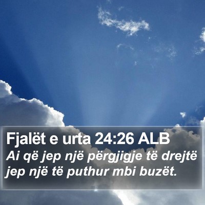 Fjalët e urta 24:26 ALB Bible Verse Image
