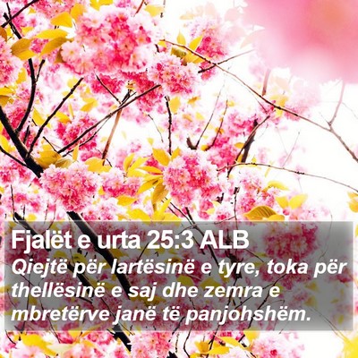 Fjalët e urta 25:3 ALB Bible Verse Image