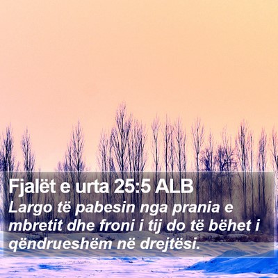 Fjalët e urta 25:5 ALB Bible Verse Image