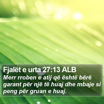 Fjalët e urta 27:13 ALB Bible Verse Image