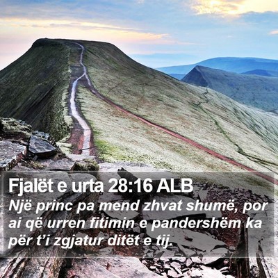 Fjalët e urta 28:16 ALB Bible Verse Image