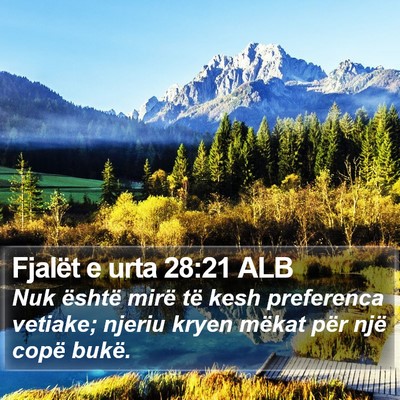 Fjalët e urta 28:21 ALB Bible Verse Image