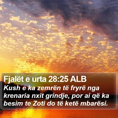 Fjalët e urta 28:25 ALB Bible Verse Image